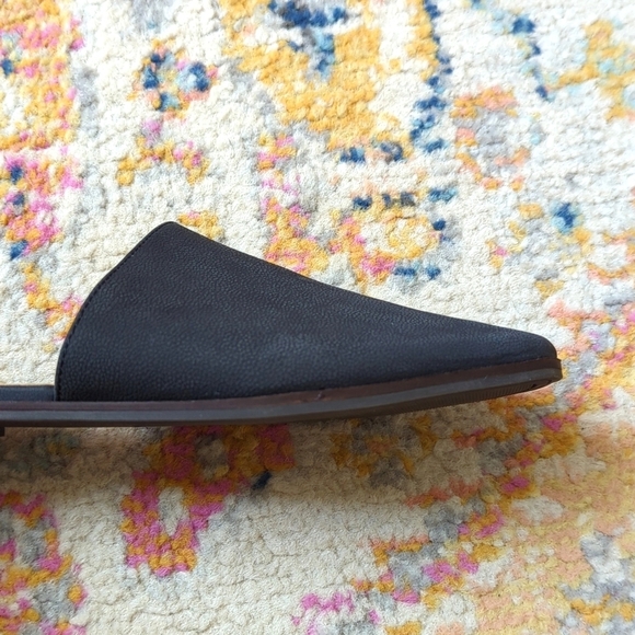 Lucky Brand Acasia Classic Pebbled Leather Slip On Open Back Flat Mules Black 6 - Picture 11 of 15